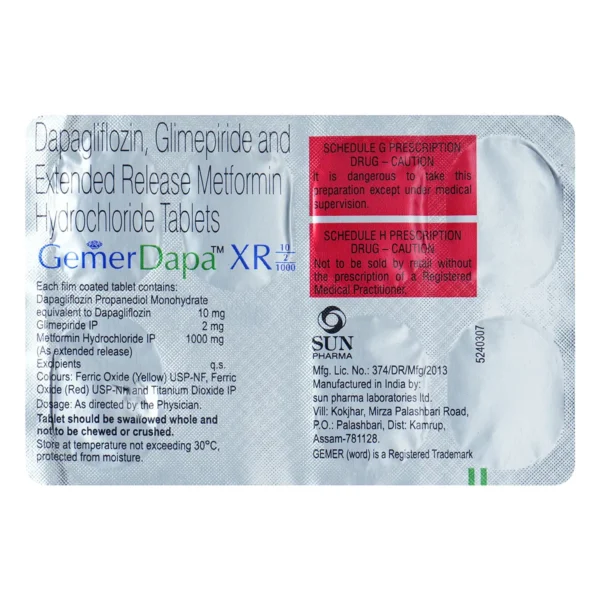 GEMER DAPA XR 10/2/1000 TABLET