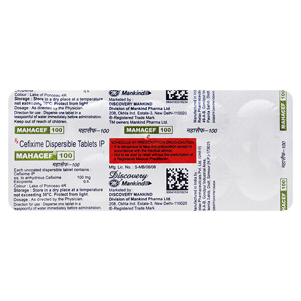 MAHACEF 100 DT TABLET