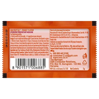 ENO FRUIT SALT | ORANGE 5GM - Image 2