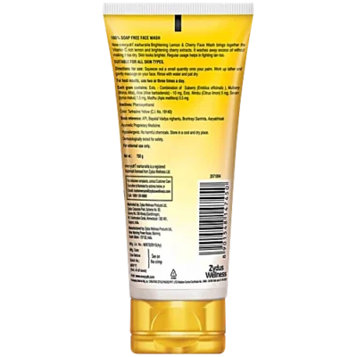 EVERYUTH NATURALS BRIGHTENING LEMON & CHERRY FACE WASH 150gm - Image 2
