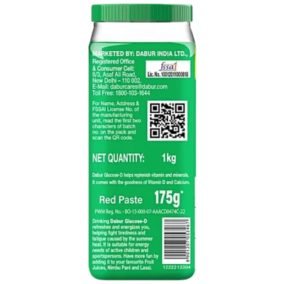 DABUR GLUCOSE D POWDER 1KG + 175GM FREE + FREE GIFT - Image 2
