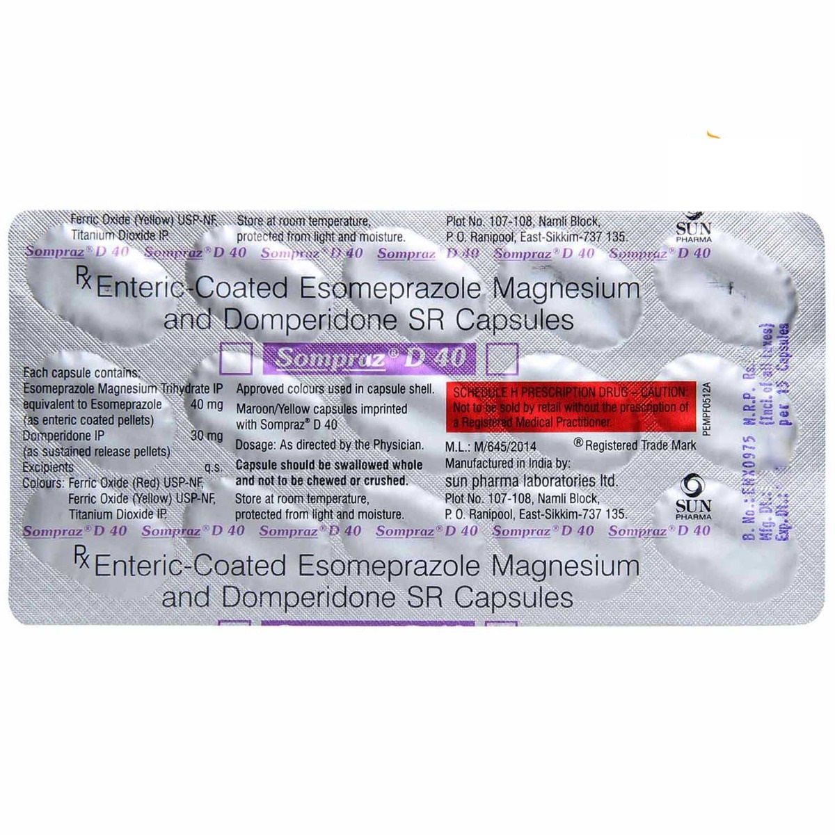 SOMPRAZ D 40 CAPSULE