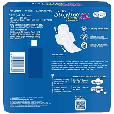 STAYFREE SECURE COTTON XL SANITARY PAD - Image 2