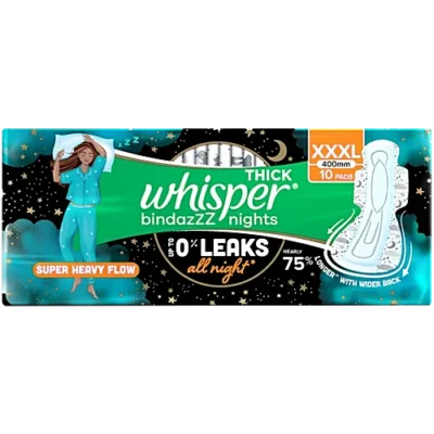 WHISPER BINDAZZ NIGHTS SANITARY PADS