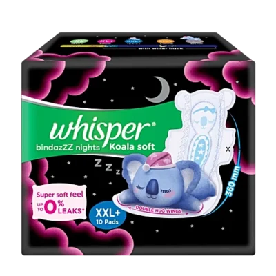 WHISPER BINDAZZ NIGHTS KOALA SOFT XXL+ SANITARY PAD