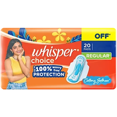 WHISPER CHOICE 100% WORRY FREE PROTECTION SANITARY PADS